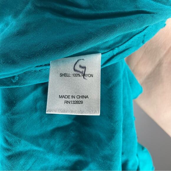 NWT MAJORELLE Solare Midi Dress Swiss Dot Teal Blue Medium - Picture 7 of 7